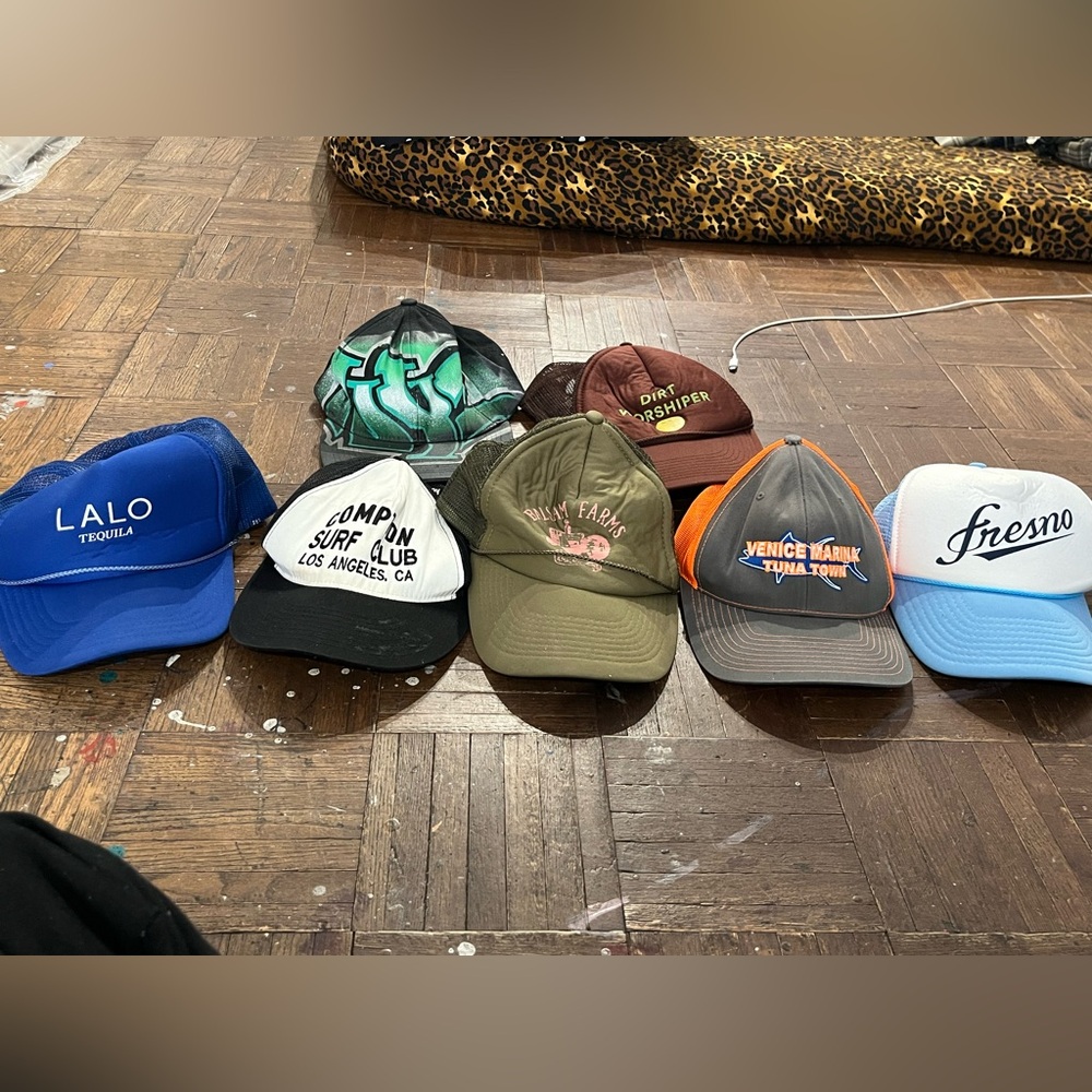 Collection of seven trucker mesh back hats , adjustable - Picture 1 of 16